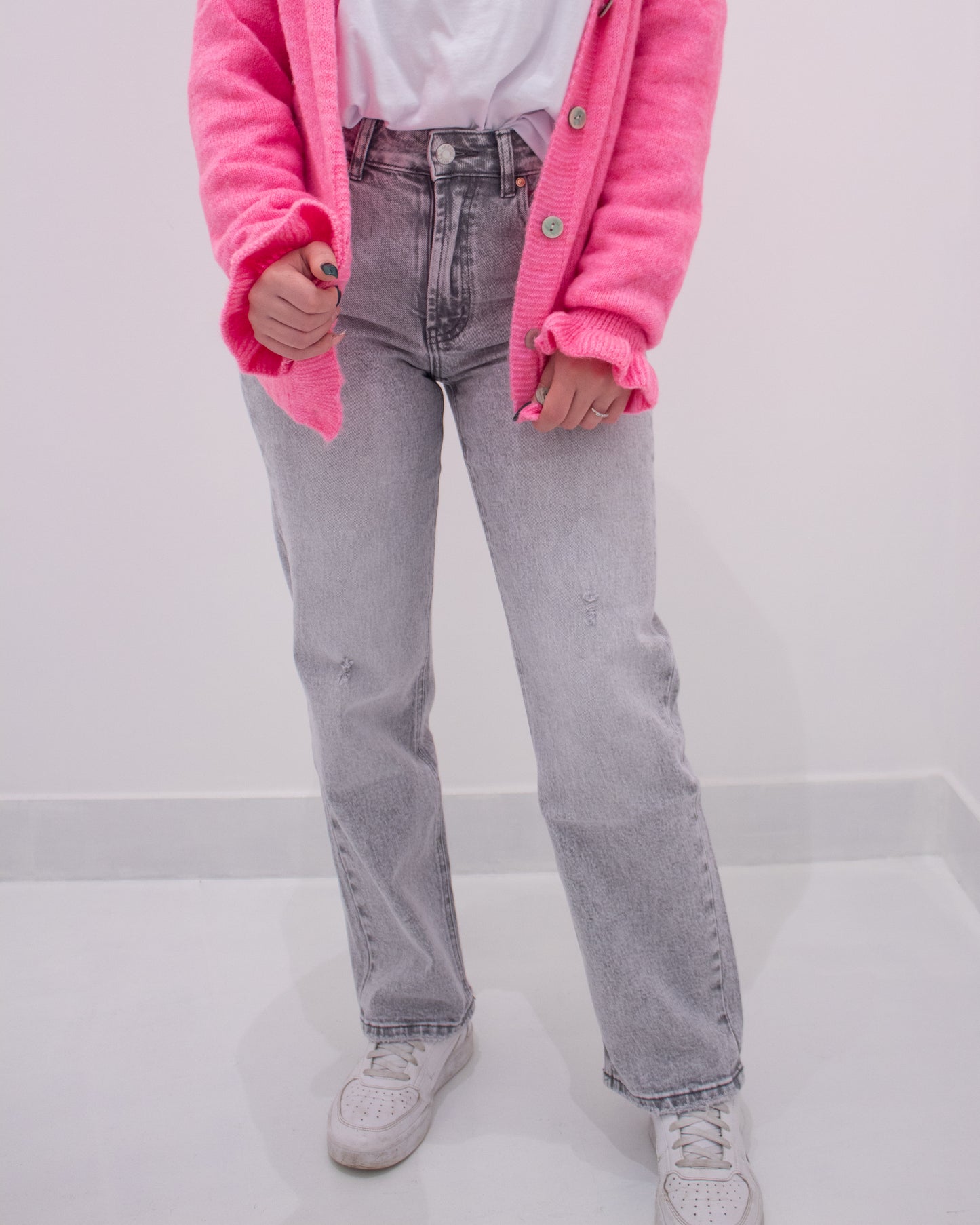 Jeans Mom Fit H3000 Grigio