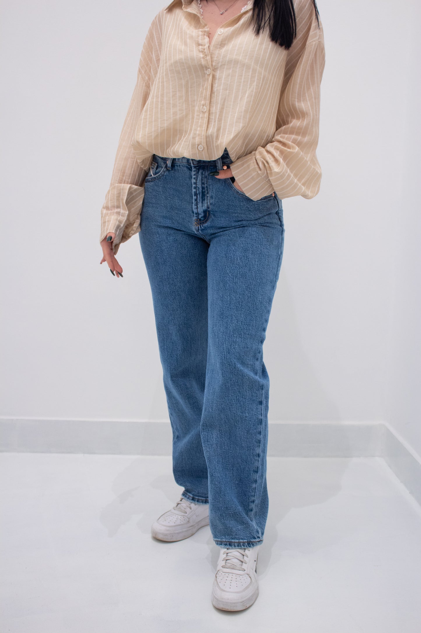 Jeans Mom Fit H3000 Blu