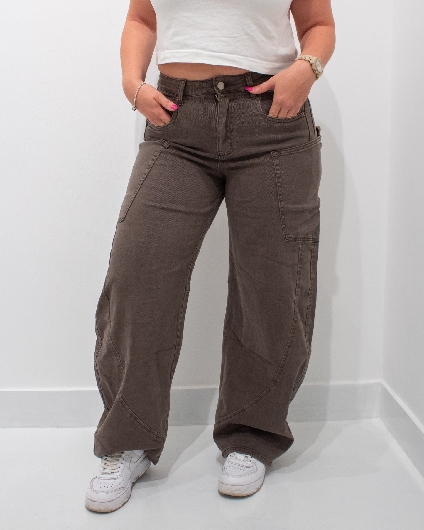 Jeans Ballon Tortora
