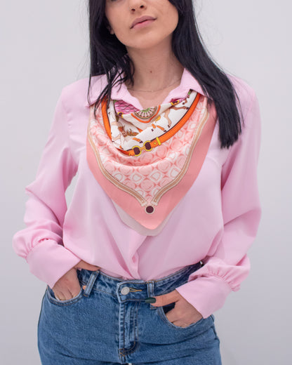 Camicia con Foulard decorativo Rosa