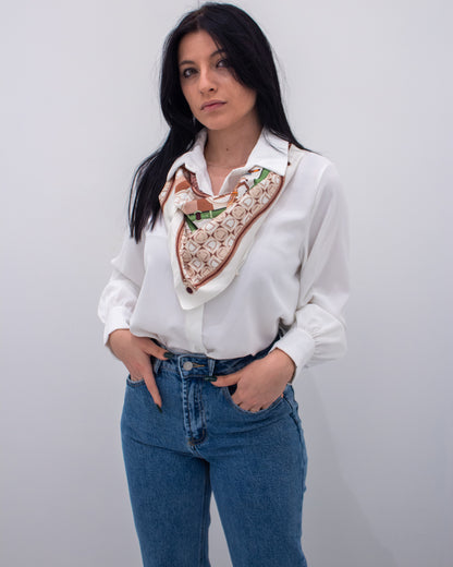 Camicia con Foulard decorativo Bianca