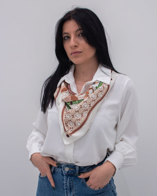 Camicia con Foulard decorativo Bianca
