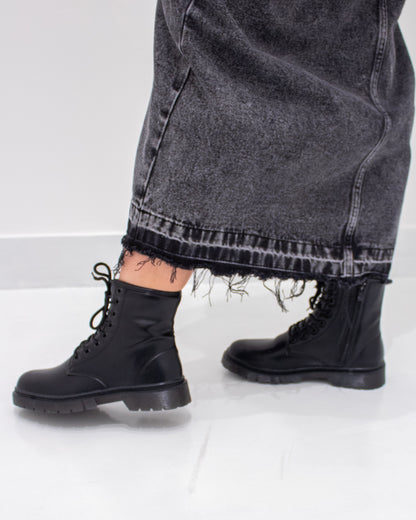 Gonna lunga in denim con spacco frontale