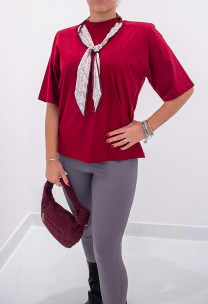 T-shirt con foulard Bordeaux