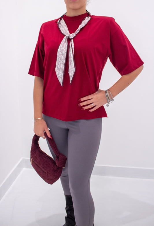 T-shirt con foulard Bordeaux