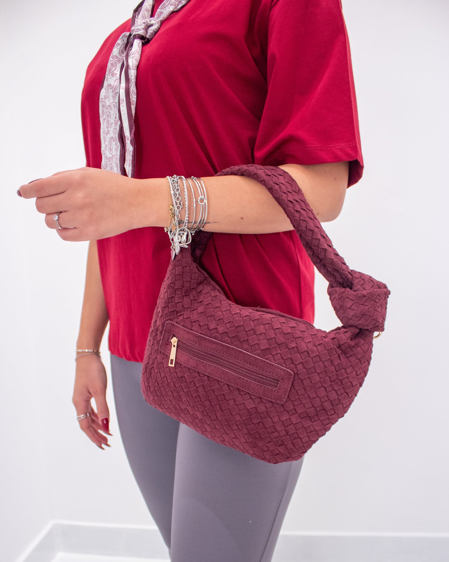 T-shirt con foulard Bordeaux