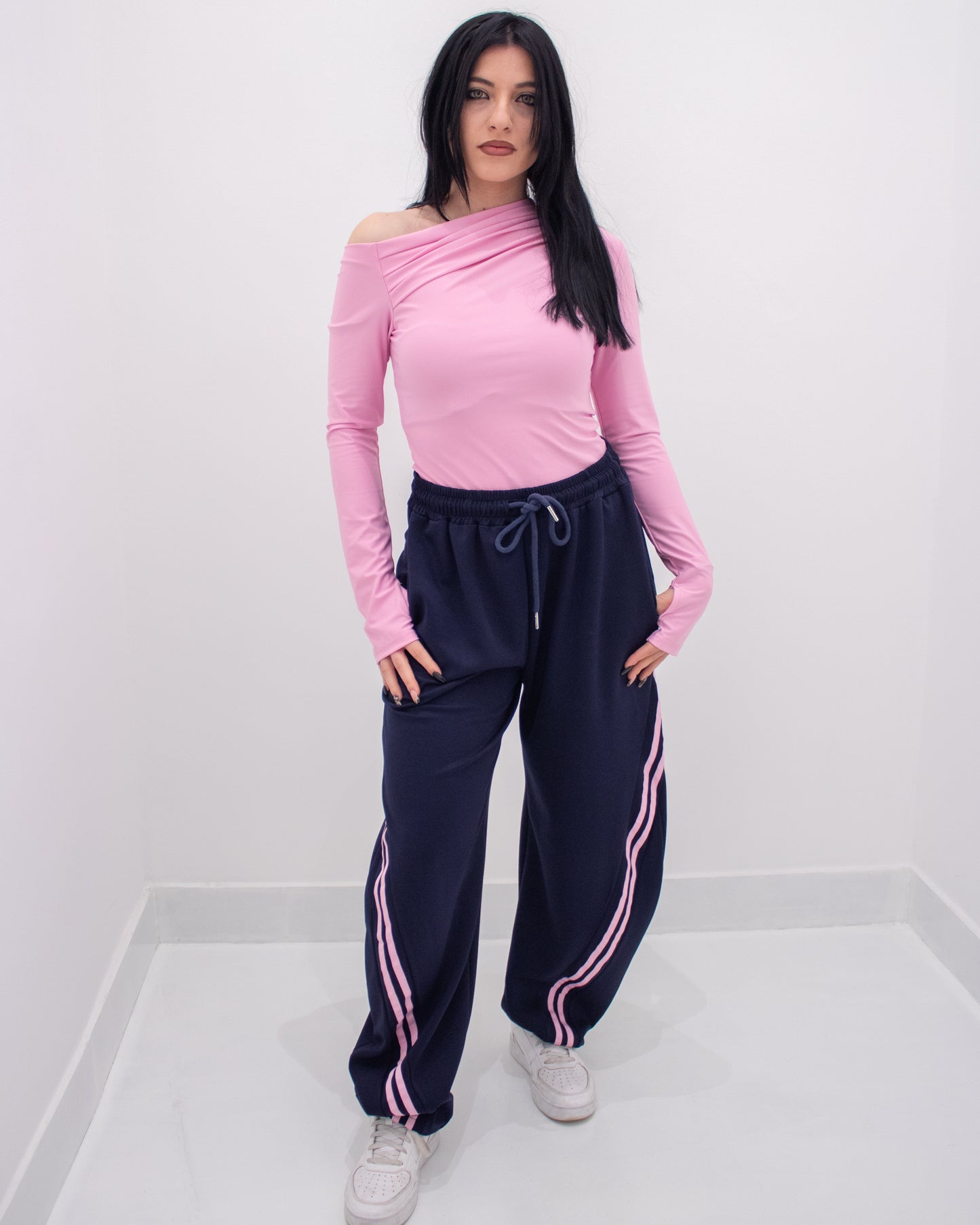 Body monospalla Drappeggiato Rosa