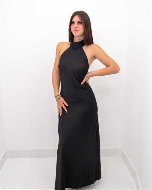 Abito Satin Grace Nero