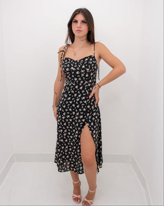 Abito Midi Blossom Nero
