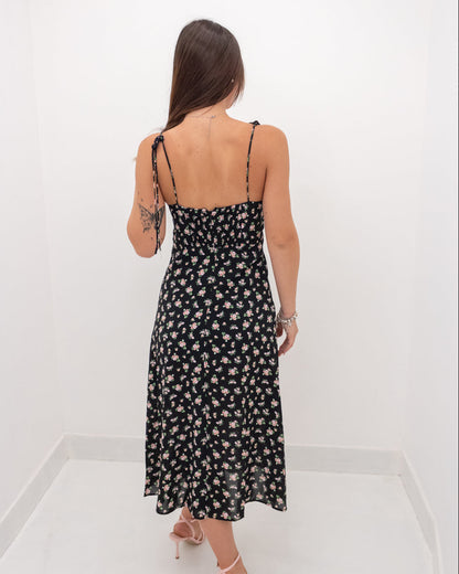 Abito Midi Blossom Nero